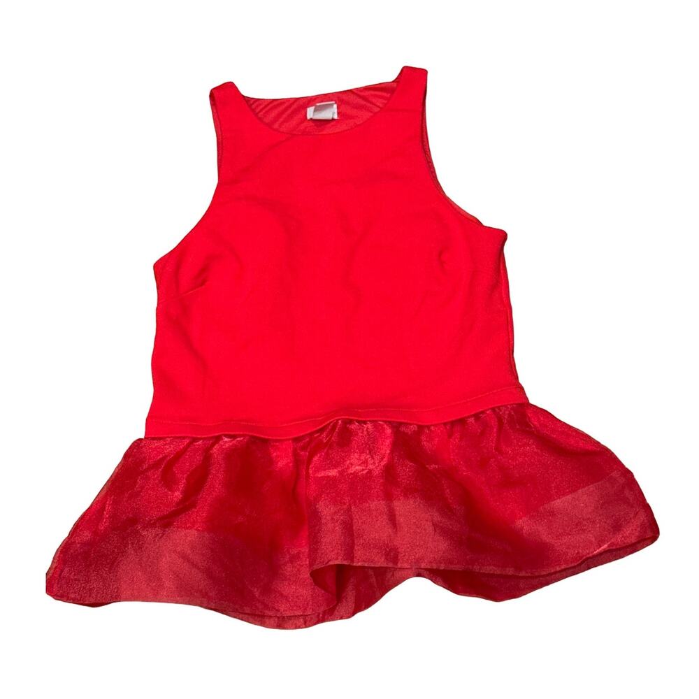 Y2K Peplum Tank top Red Womens 12 Large Festival Party Vampire